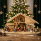 Preview: Traditionelle Weihnachtskrippe Zürich inkl. 17-tlg. Figurensatz ETA 1, Maße Krippe: ca. 70 x 30 x 35 cm
